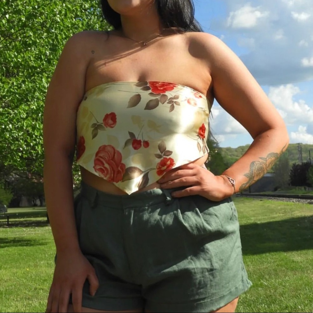 Floral bandana crop top